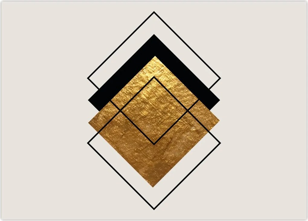 Tablou - Abstracție de aur și alb N⁰1 (70x50 cm)