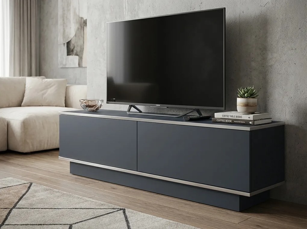 Dulap TV ALVIN 135 cm, antracit/argintiu