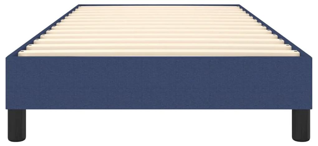Cadru de pat box spring, albastru, 90x190 cm, textil Albastru, 25 cm, 90 x 190 cm