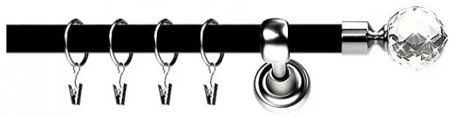 Galerie duo - KULA CRISTAL /19 - negru lucios + INOX (Alege marime: 120 cm)