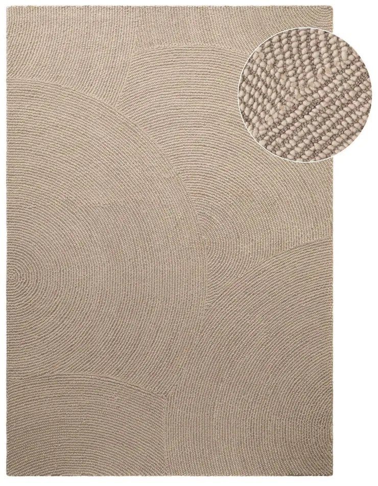 Covor bej țesut manual din lână 120x180 cm Eleni Light Beige – Hanse Home