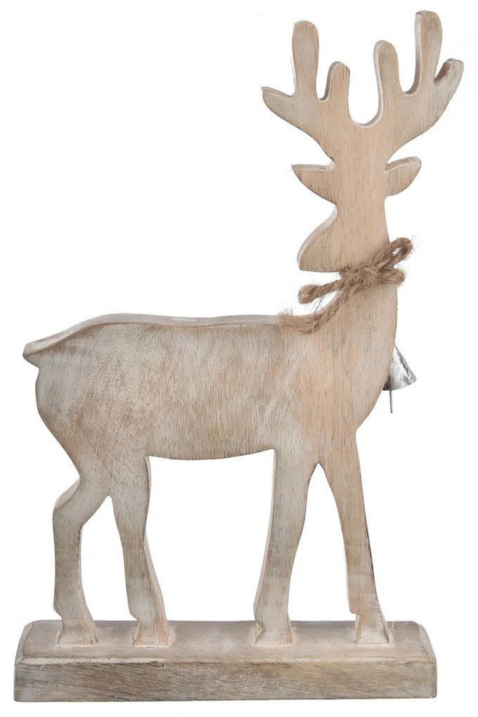 4Home Nordic Reindeer decor din lemn de mango, 33cm