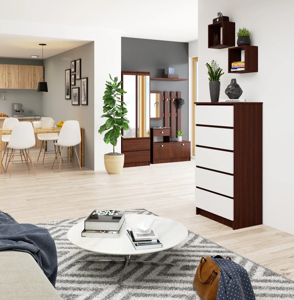 Comodă Kadir TYP3 (wenge + alb). 1068857