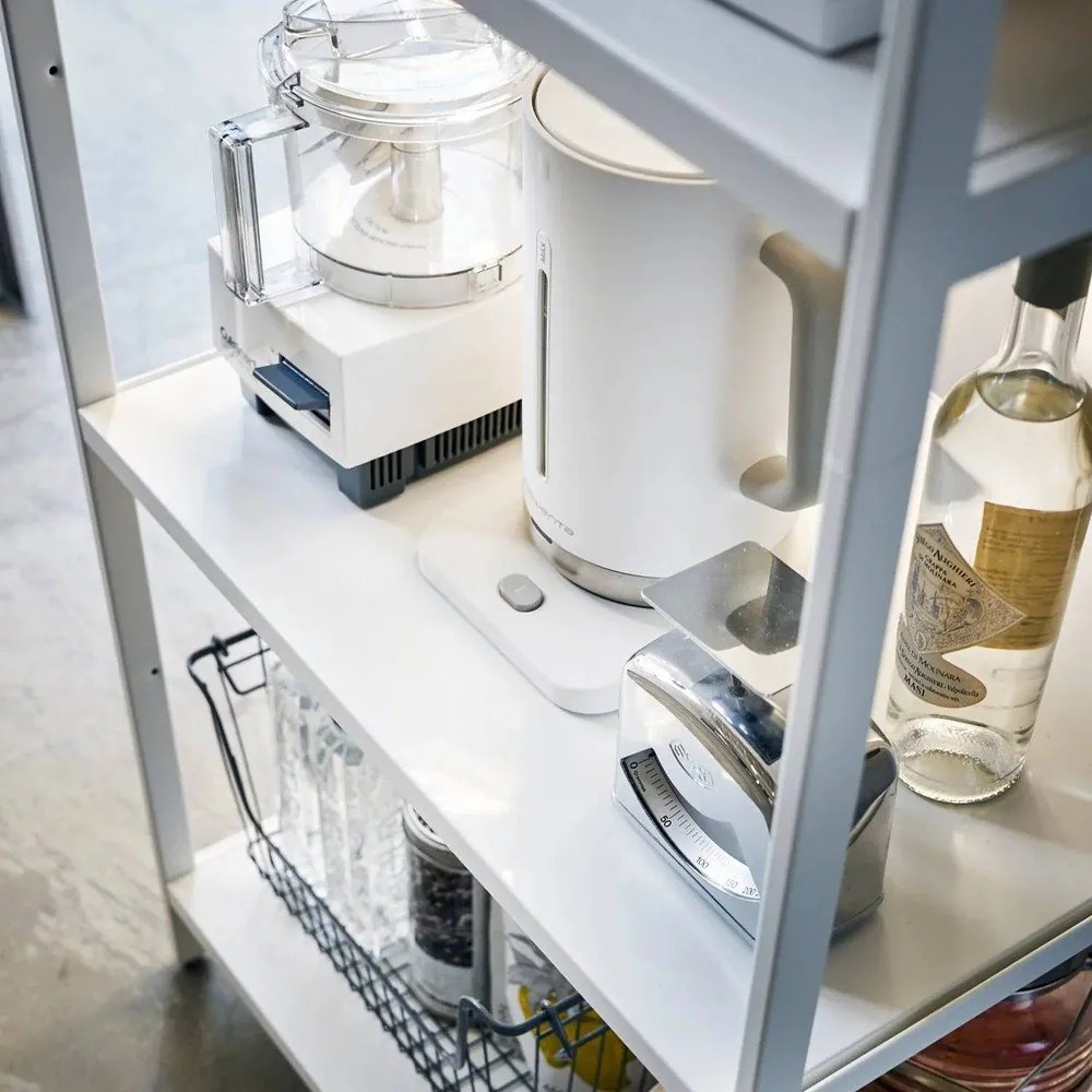 Etajeră alb mat din oțel 60x170x46,5 cm Tower – YAMAZAKI