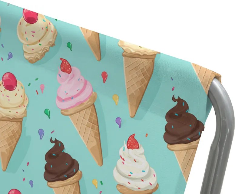 Sezlong de plaja pliabil SAND ICE CREAM, colorat