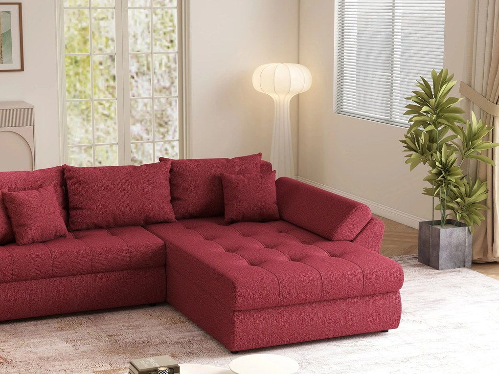 Colțar extensibil dumonde cu ladă de depozitare si sezut confortabil din spuma high-density, Loana Enjoy Winery II 270x185 cm