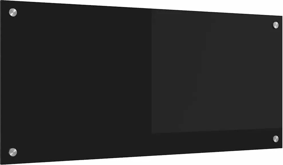 vidaXL Panou de bucătărie Negru 90 x 40 cm sticlă securizată