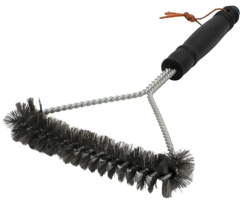 Perie pentru curățare grătar - formă triunghiulară, peri metalici și mâner ergonomic