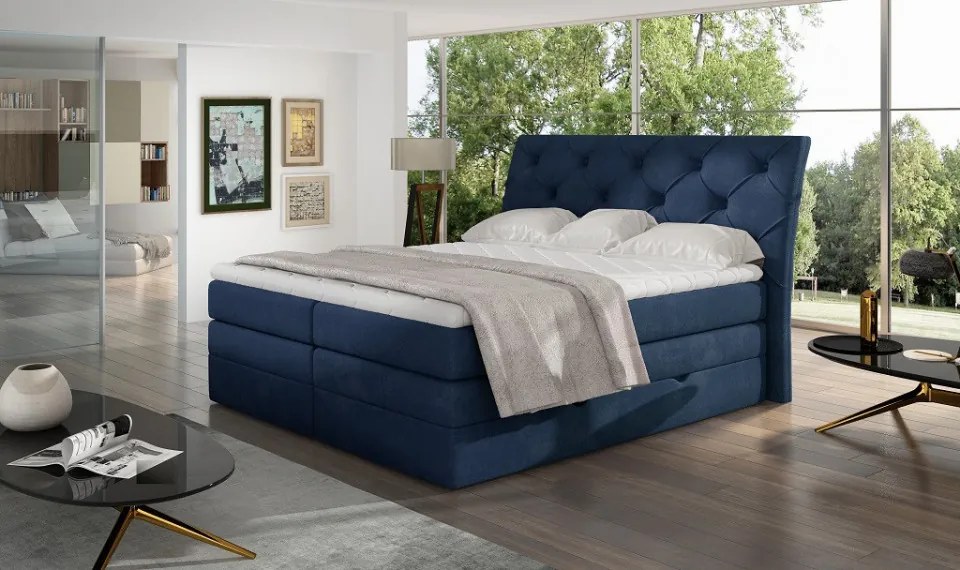 Pat tapitat boxspring, cu spatiu pentru depozitare, 160 x200, Mirabel 161, Eltap (Culoare: Bej / Dora 21)