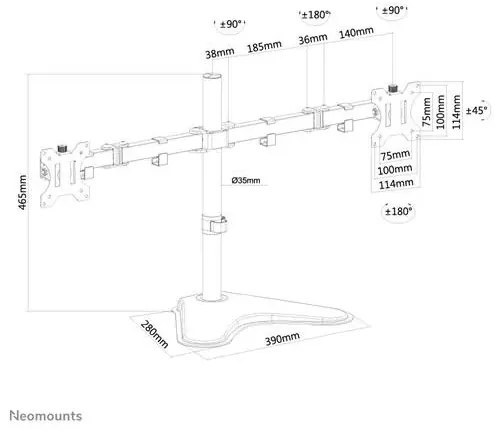 Suport dublu mon. birou NM 10"-32" 8kg