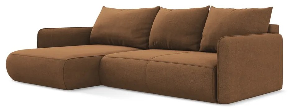 Colțar portocaliu extensibil/cu spațiu de depozitare (cu colț pe partea stângă) Nanea – Makamii