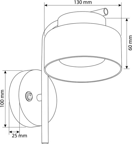Brilagi - LED Lampă de perete AURA LUX 1xGX53/30W/230V negru/fumuriu