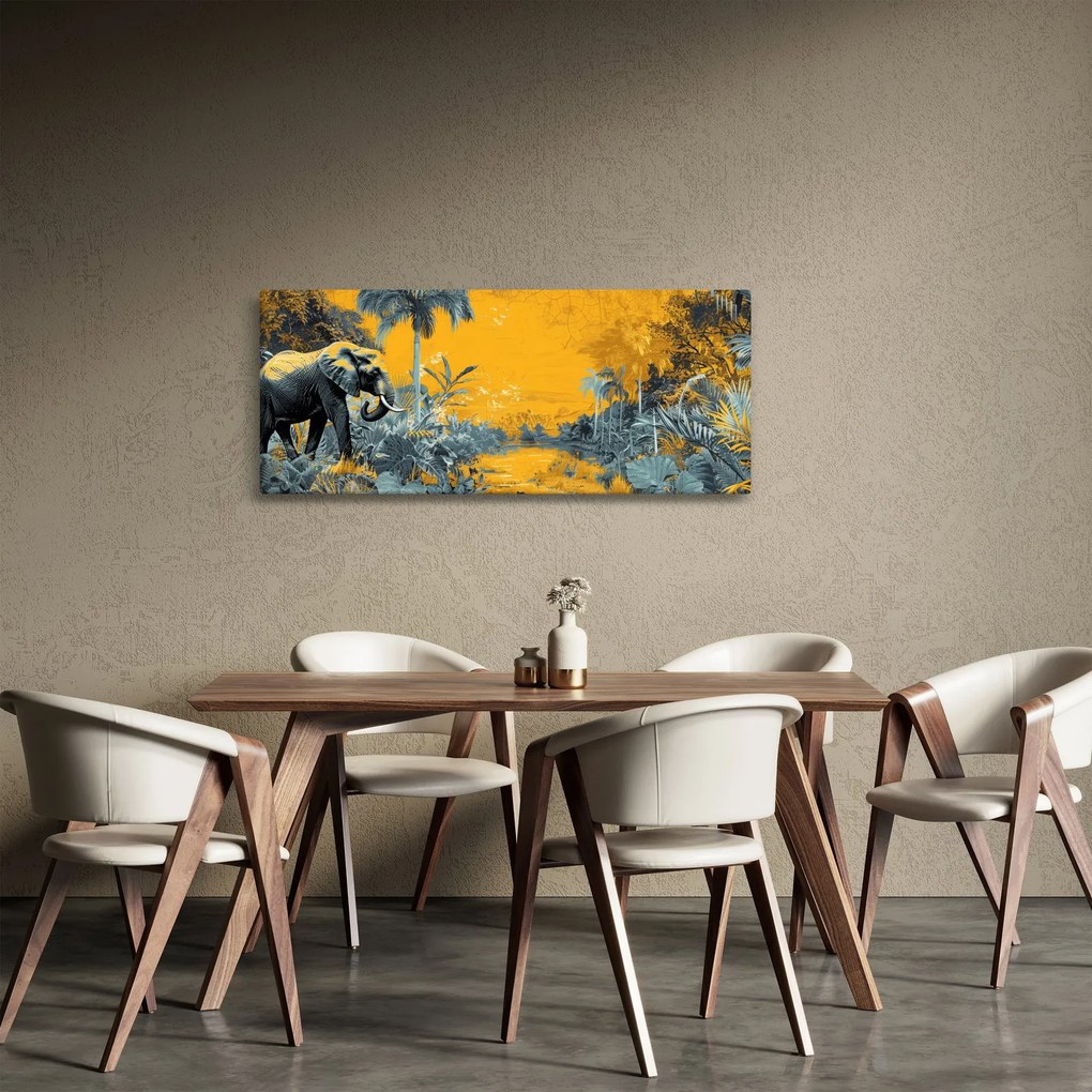 Tablou - Elefant în natură (120x50 cm)