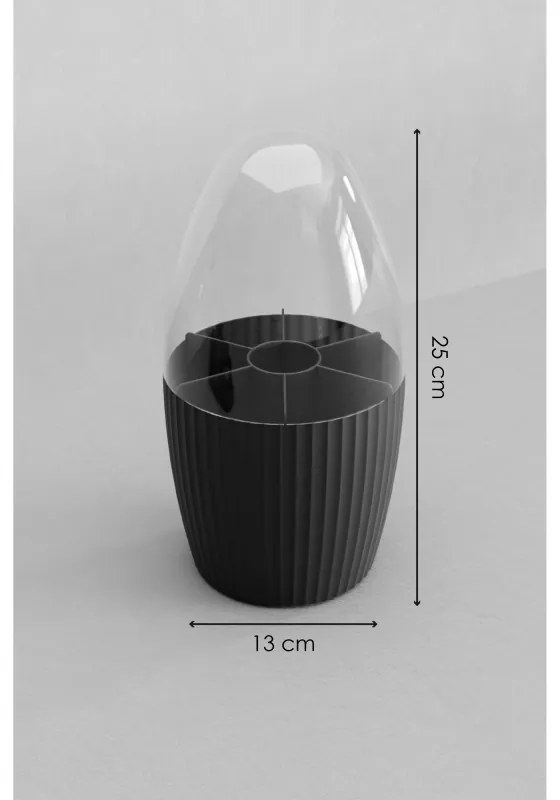 Organizator pentru ustensile machiaj Hermia 964FRM3316, 24x24x13 cm, Fara BPA, Plastic, Negru