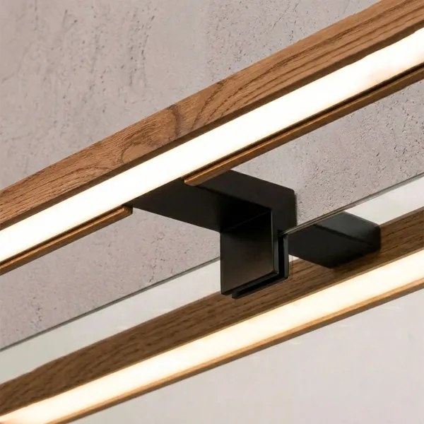 Brilagi-LED Iluminare pentru oglindă de baie WOODY MIRROR 3în1 LED/8W/230V 40 cm IP44 negru/stejar