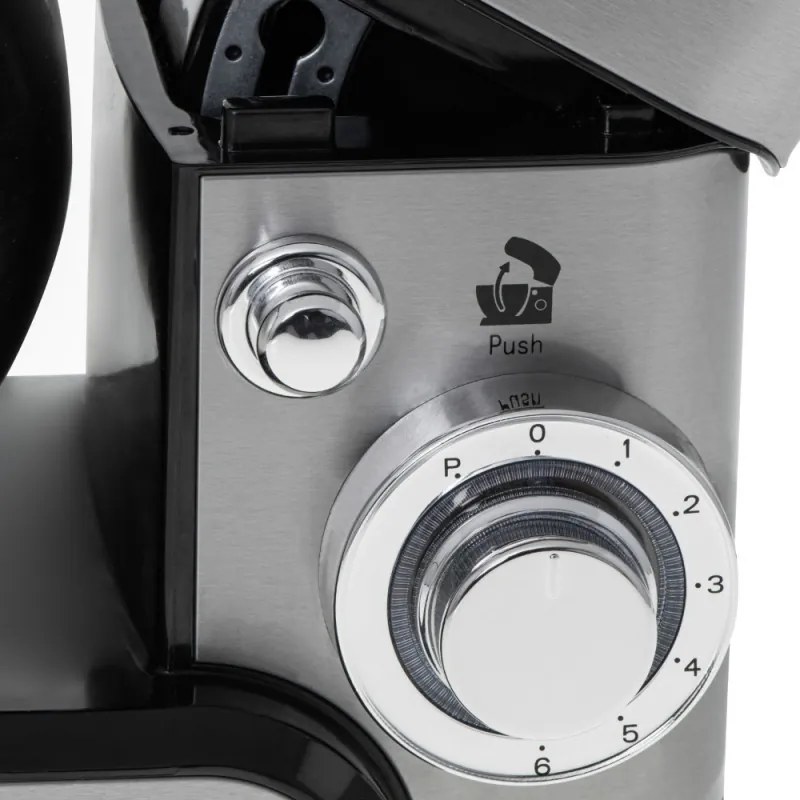 Mixer planetar Techwood TRO-1050, 1000W, 5 litri, 6 viteze, Pulse, 3 accesorii, Inox