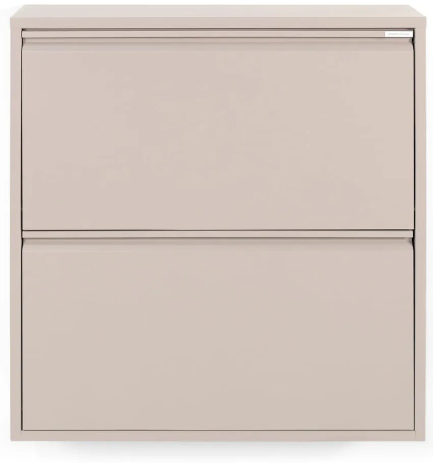 Pantofar taupe cu deschidere înclinată din metal 75x77,5x22,5 cm Billy – Spinder Design