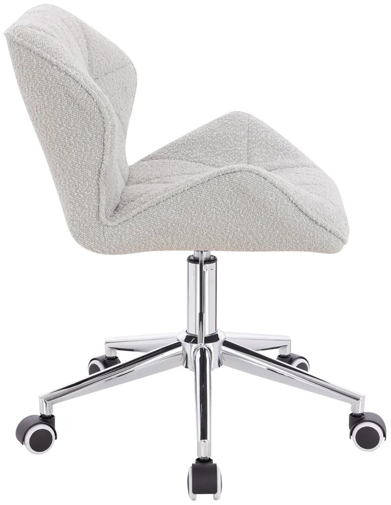 HR111K Scaun Gri Boucle cu Bază Cromata