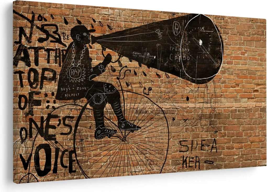 Tablou - Barbat cu biciclete stil Bansky (90x60 cm)