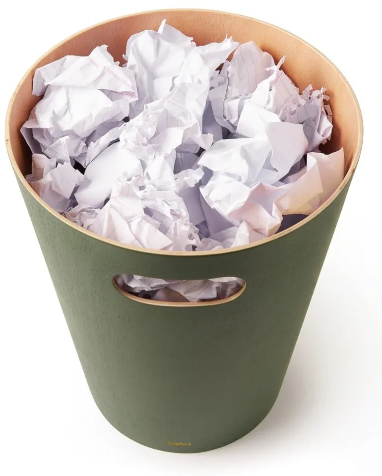 Coș de gunoi verde 7,5 l Woodrow – Umbra