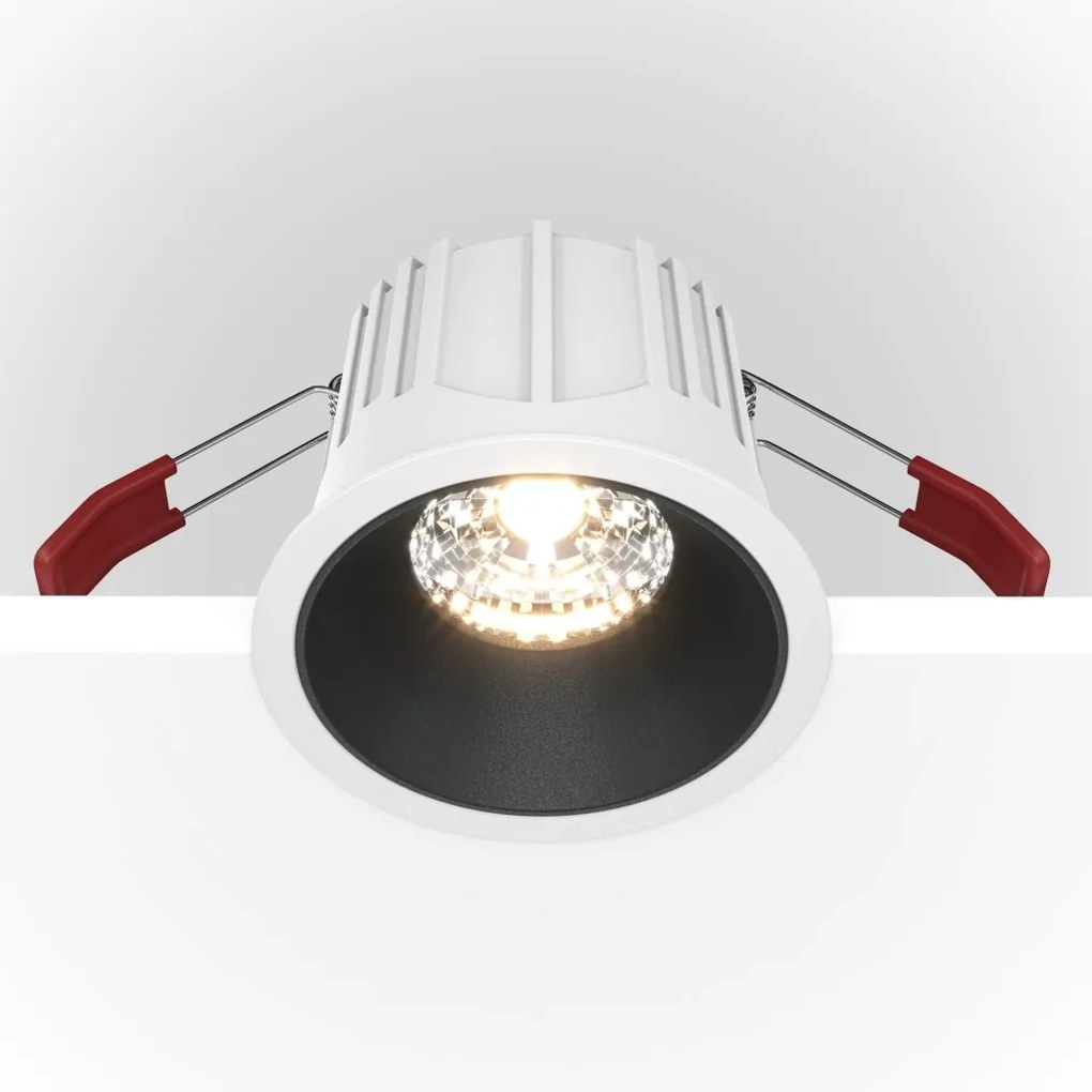 Spot LED incastrabil dimabil design tehnic Alpha alb, negru, 8,5cm, 3000K