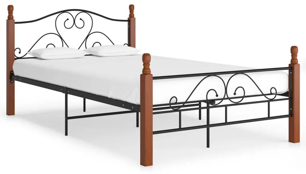 324934 vidaXL Cadru de pat, negru, 120x200 cm, metal