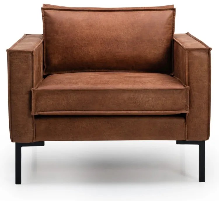 Fotoliu maro din imitație de piele Rate - Scandic