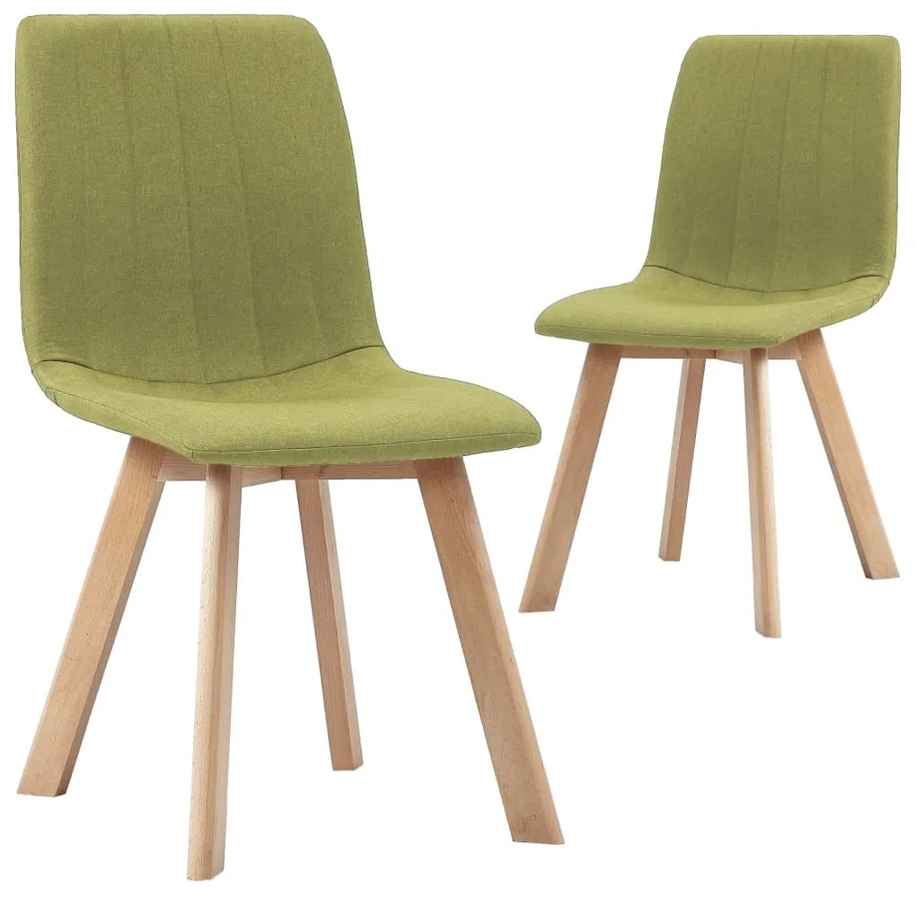 248222 vidaXL Scaune de bucătărie, 2 buc., verde, material textil