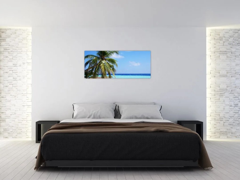Tablou cu palmier pe plajă (120x50 cm)