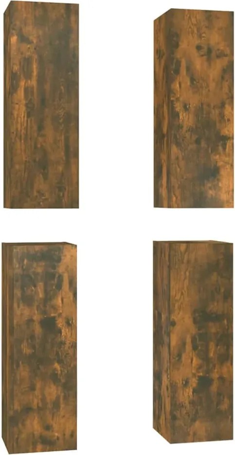 vidaXL Comode TV, 4 buc., stejar fumuriu, 30,5x30x90 cm lemn prelucrat