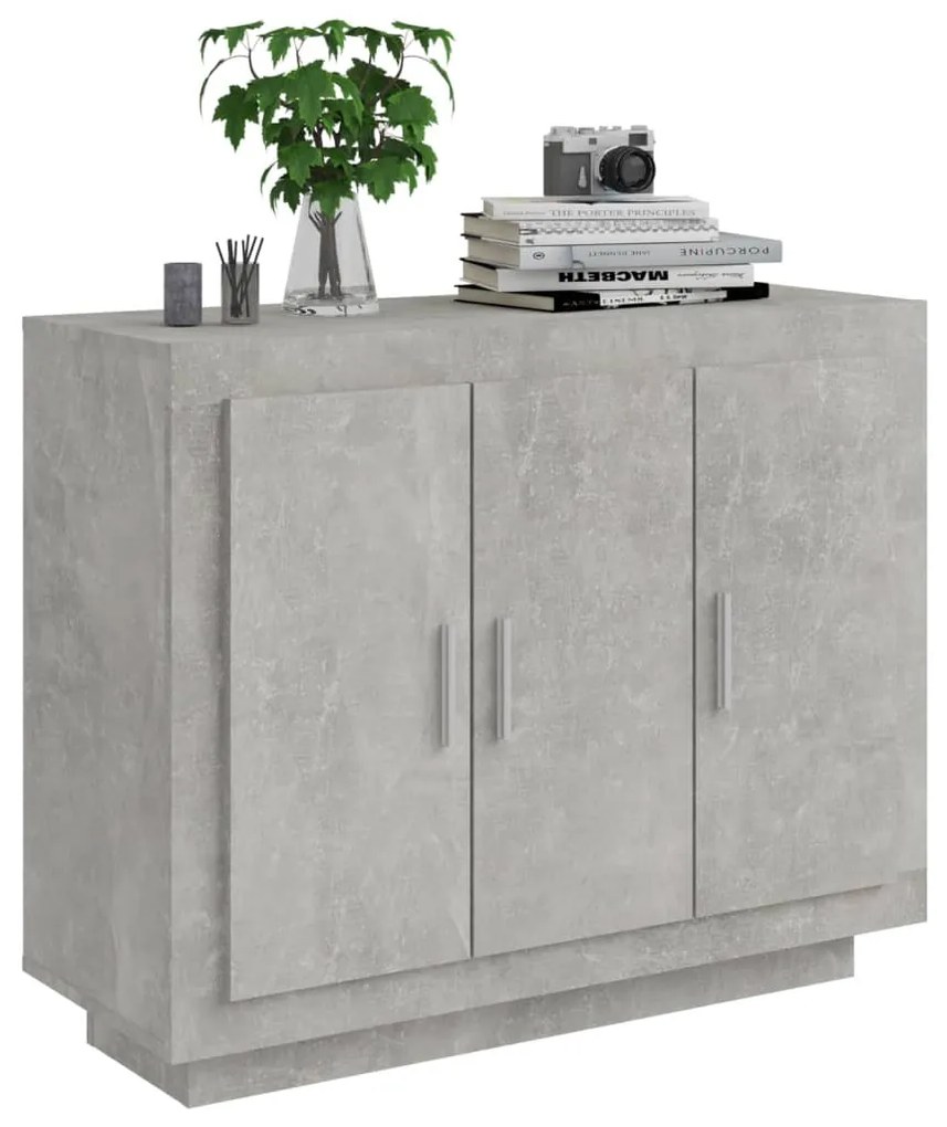 Servanta, gri beton, 92x35x75 cm, lemn compozit 1, Gri beton