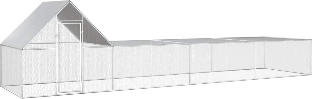 vidaXL Coteț pentru păsări, 8 x 2 x 2 m, oțel galvanizat