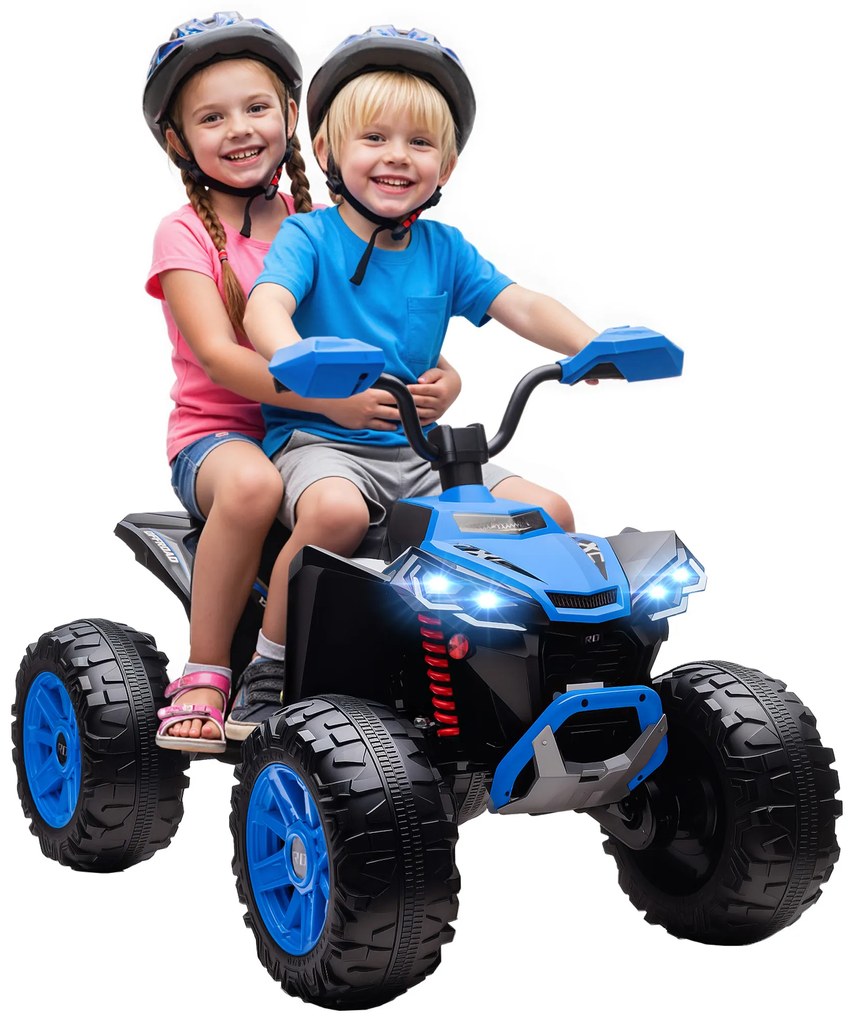 AIYAPLAY Quad electric pentru copii, vehicul electric 24V cu 4 roți, faruri, port USB, funcție MP3, 6,5 km/h, 3-8 ani | Aosom Romania