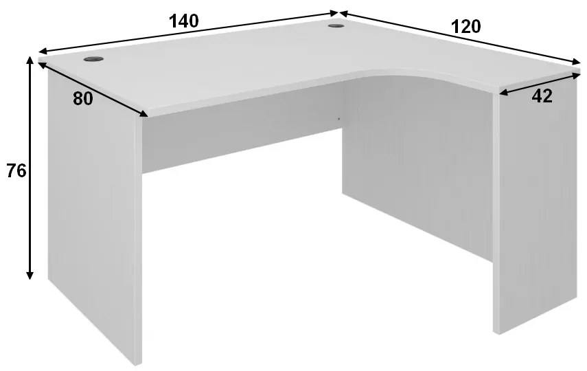 Masa coltar SimpleOffice 140 x 120 cm, dreapta, cires