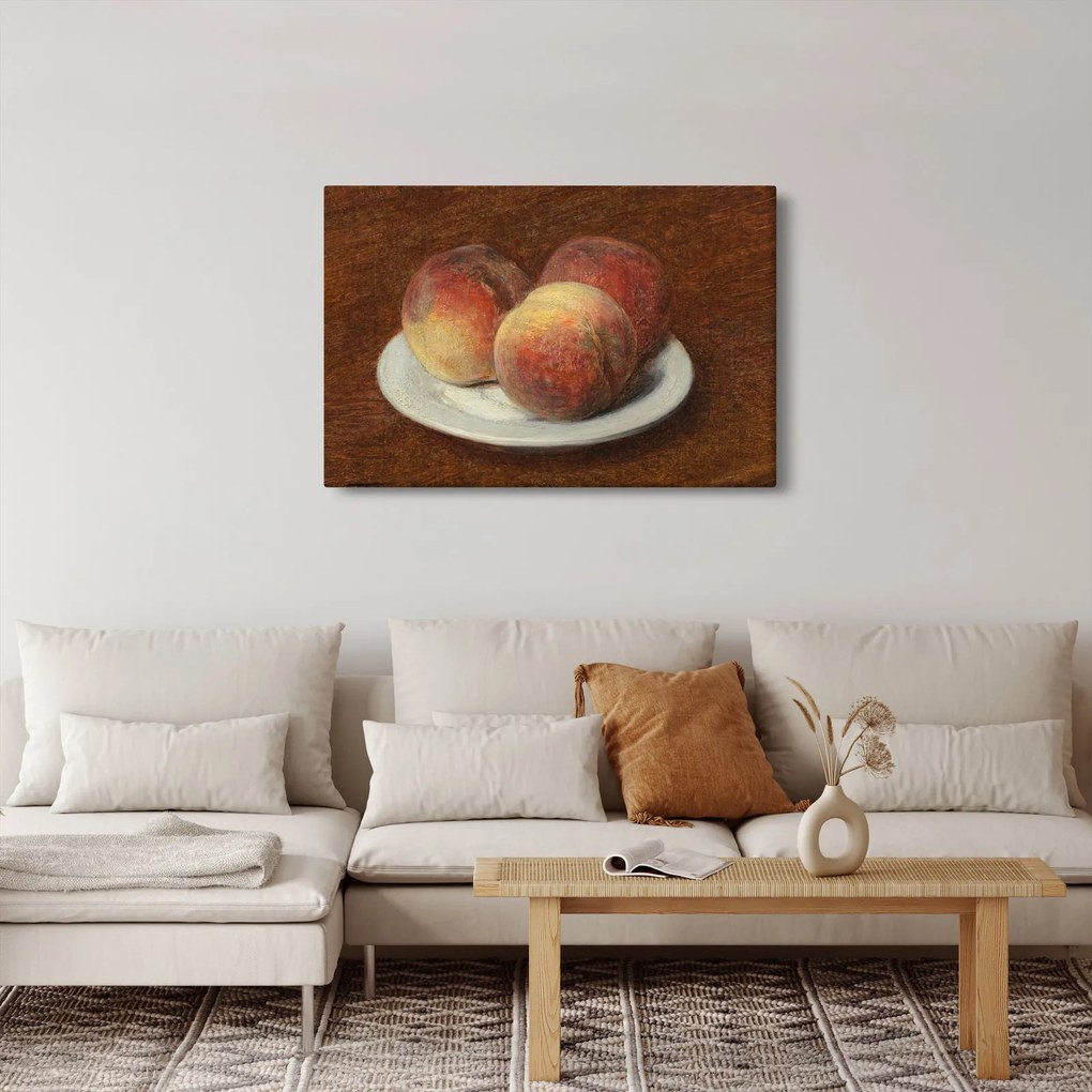 Tablou - Henri Fantin-Latour, Three Peaches on a Plate, reproducere (90x60 cm)