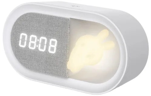 Lampă de noapte LED reglabilă cu ceas BUNNY LED/1,2W/5V 3000K