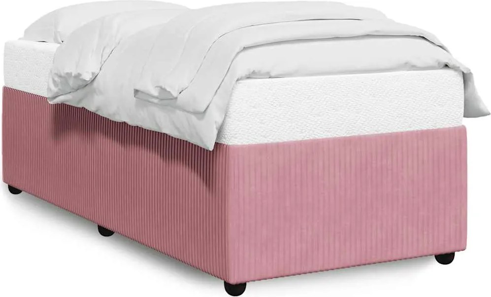 vidaXL Cadru de pat, roz, 90x190 cm, catifea