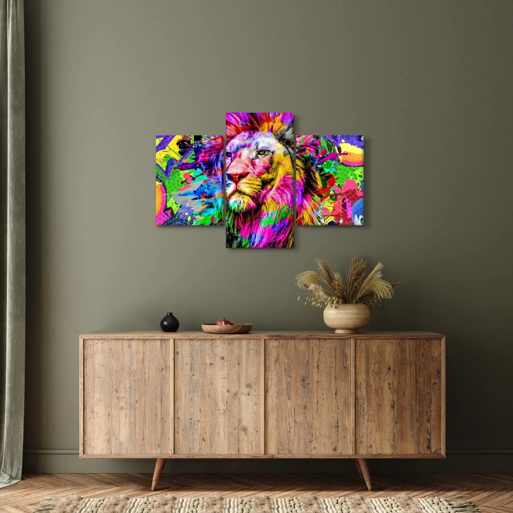Tablou - 3D imaginea leului (90x60 cm)