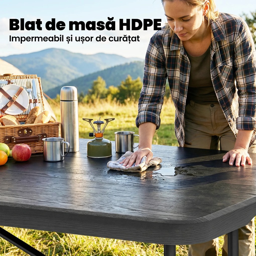 Outsunny măsuțe pentru plajă ușoare mobilier de camping bucătărie plastic pop pliabil pentru banchete | Aosom Romania