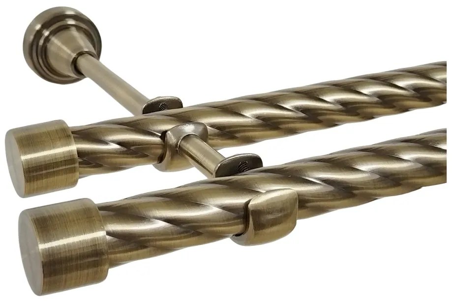Galerie TWIST dubla DOP fara inele 19/19 mm - aur antic (Alege marime: 140 cm)
