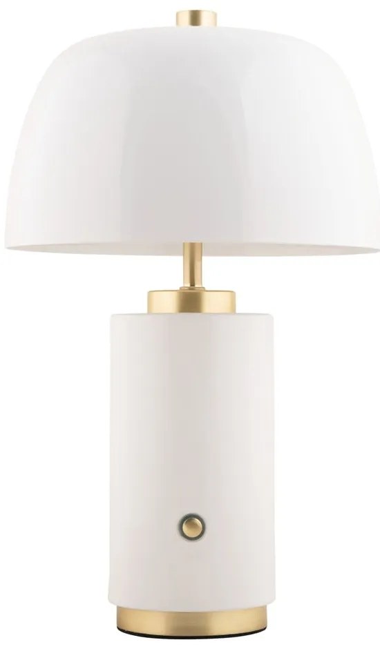 Veioză albă LED cu intensitate reglabilă cu abajur din metal (înălțime 30 cm) Freya – Leitmotiv