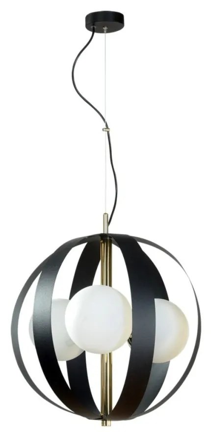 Lustra design modern Nela negru, auriu 40cm