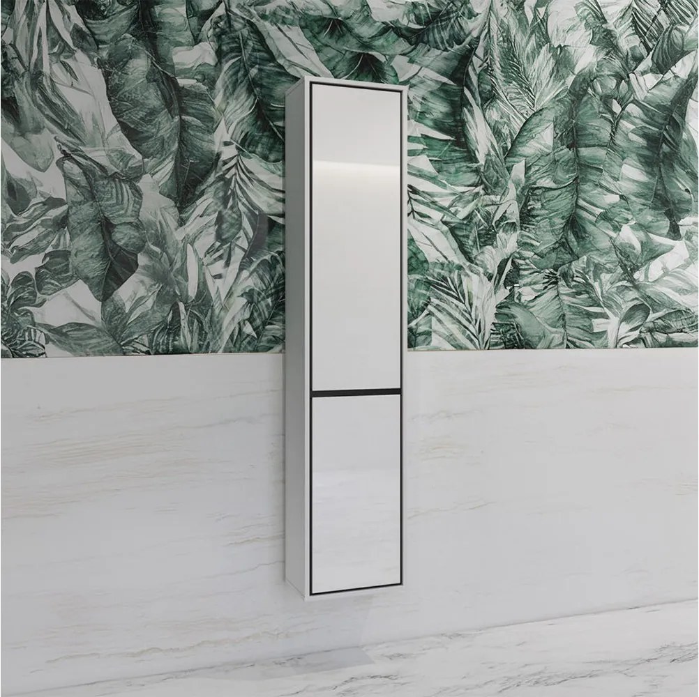 Dulap lemn masiv baie Irvella de perete, 172 × 72 × 30 cm - Crem