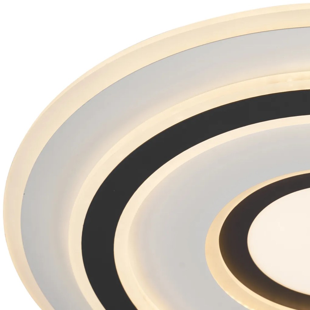 Plafonieră de design albă cu gri închis rotund, incluzând LED dimabil - Taylor