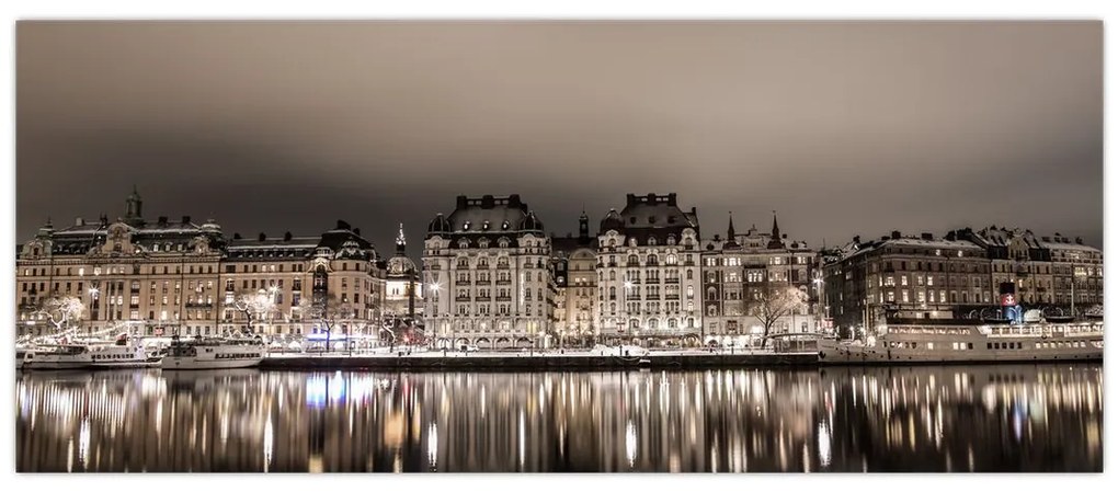 Tablou cu orașul în amurg (120x50 cm)