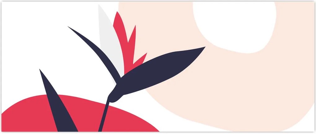 Tablou - Abstracție florală roz N⁰1 (120x50 cm)