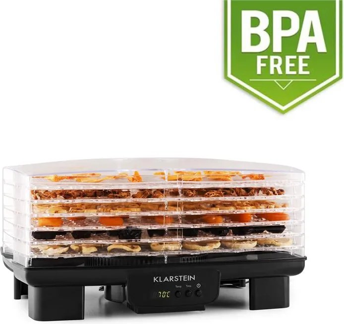 Klarstein Bananarama uscător de fructe 550W negru uscător dehydrator 6 etaje