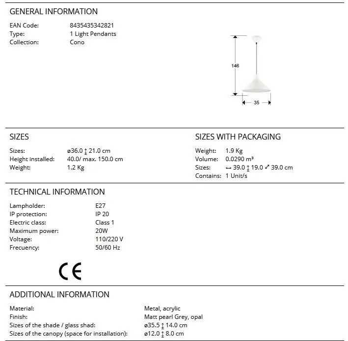 Lustra/Pendul design decorativ Cono
