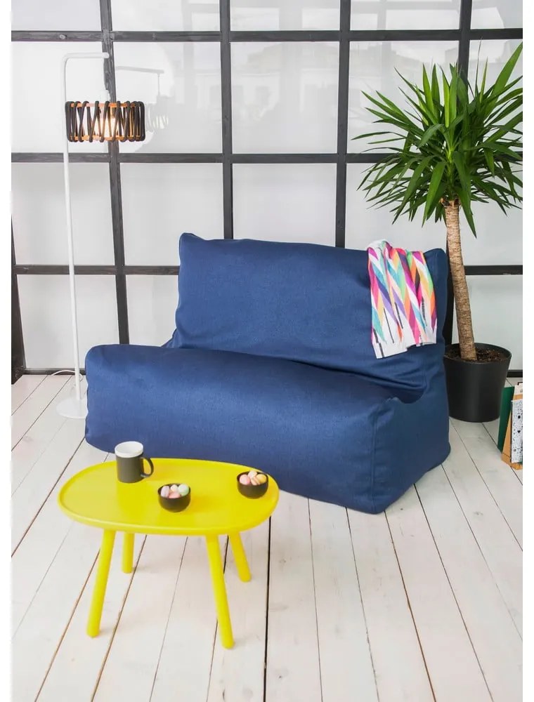Fotoliu bean bag crem cu tapițerie din țesătură bouclé Sofa Seat Lounge – SLOWDOWN