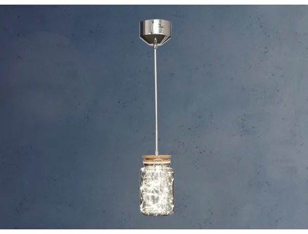 Klausen 142030 - Candelabru LED SHOCK pe cablu LED/5W/230V crom lucios/lemn